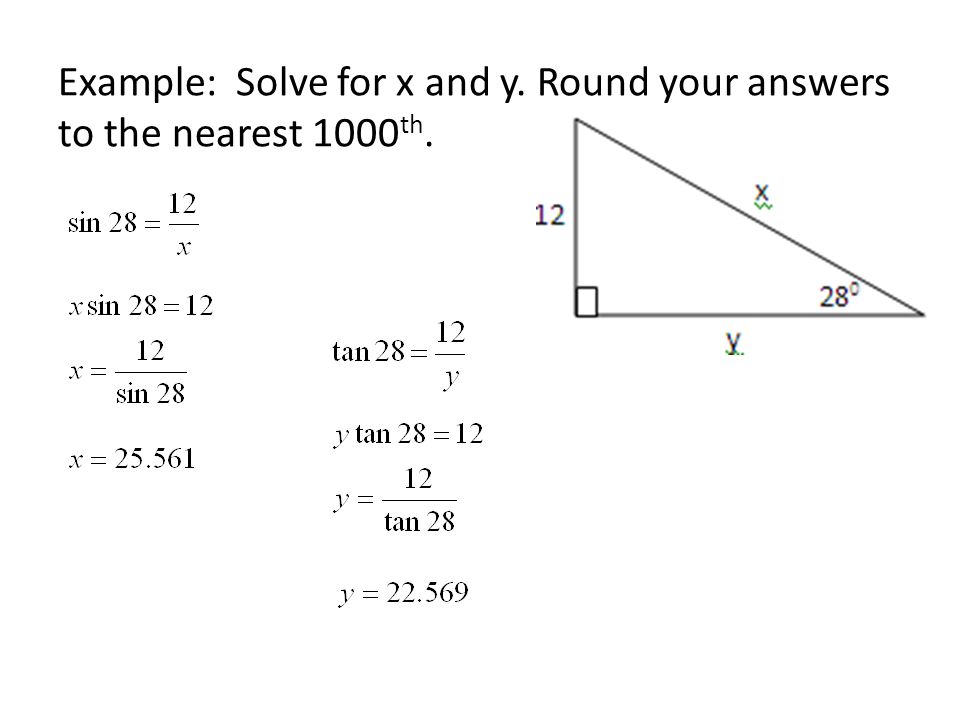 Example: Solve for x and y. Round your answers to the nearest 1000th.