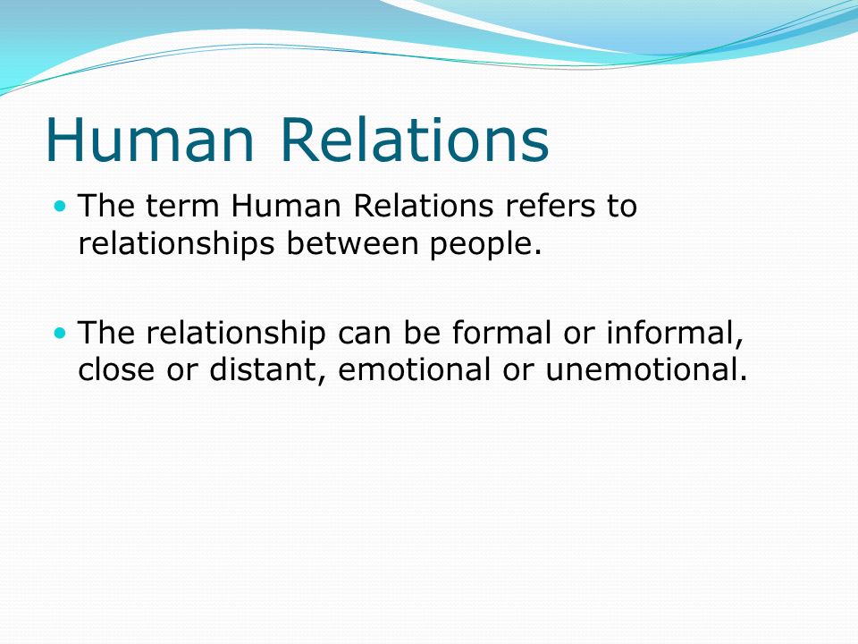 communication and human relations