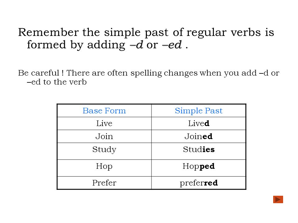 Simple Past Tense: Regular and Irregular Verbs - ppt download