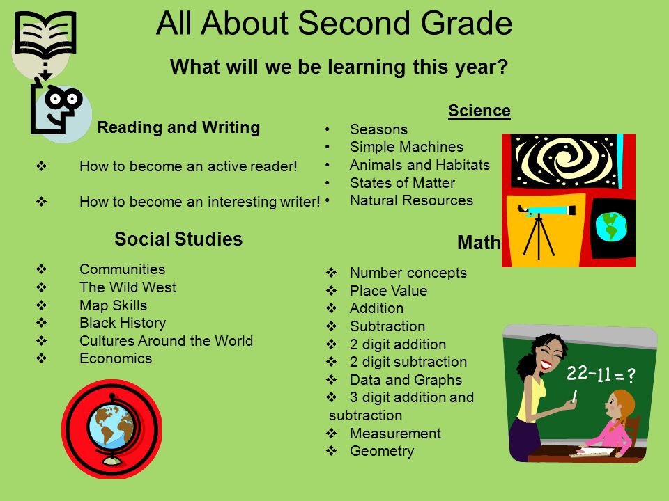 All About Second Grade What will we be learning this year