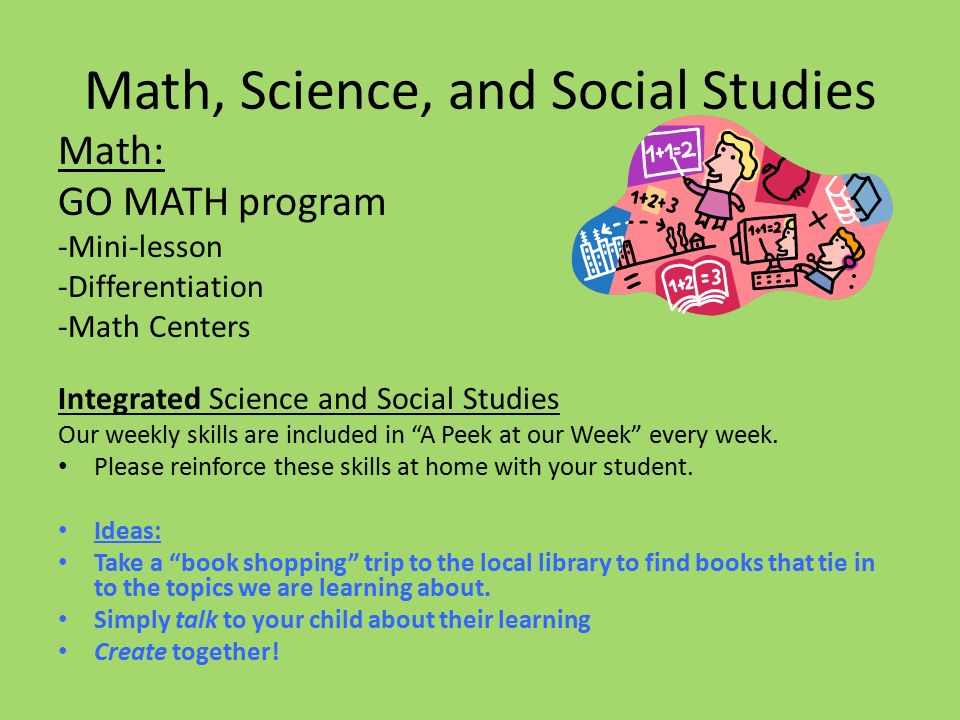 Math, Science, and Social Studies