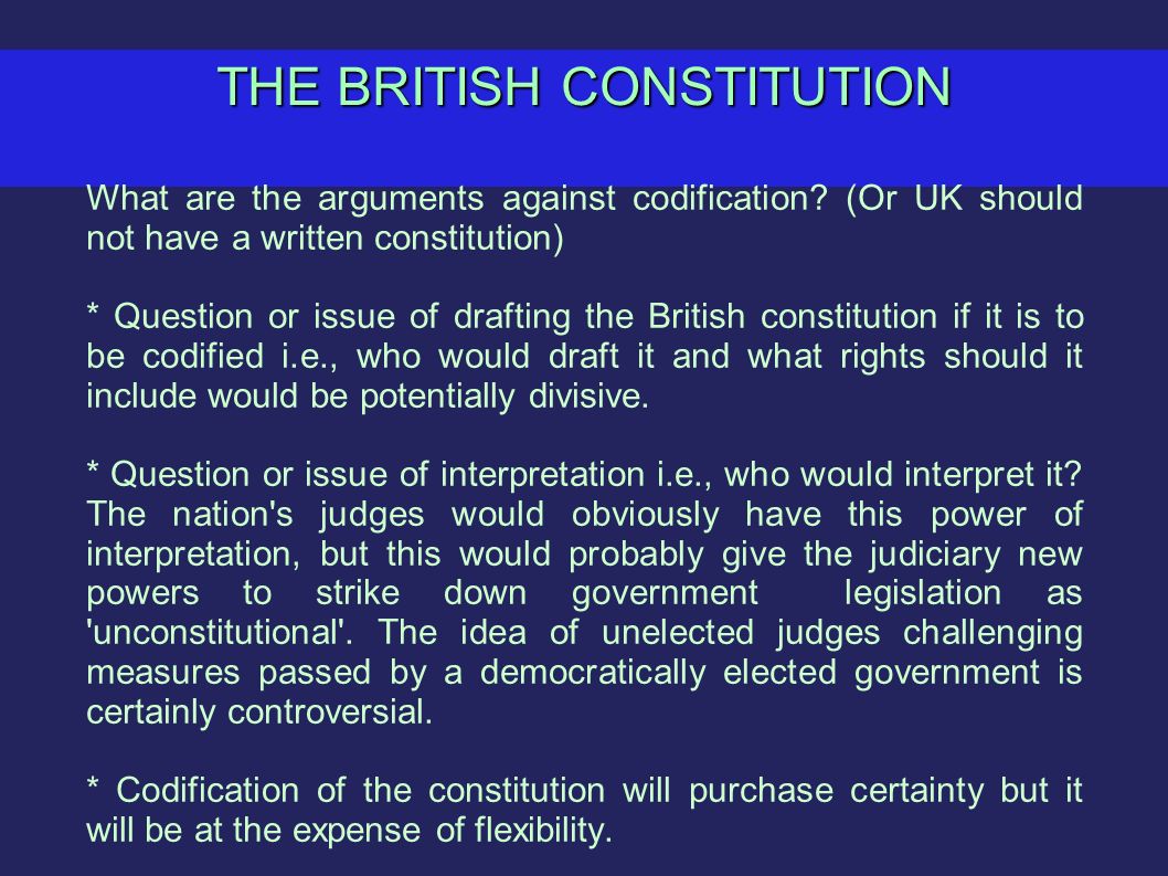 should the uk have a written constitution