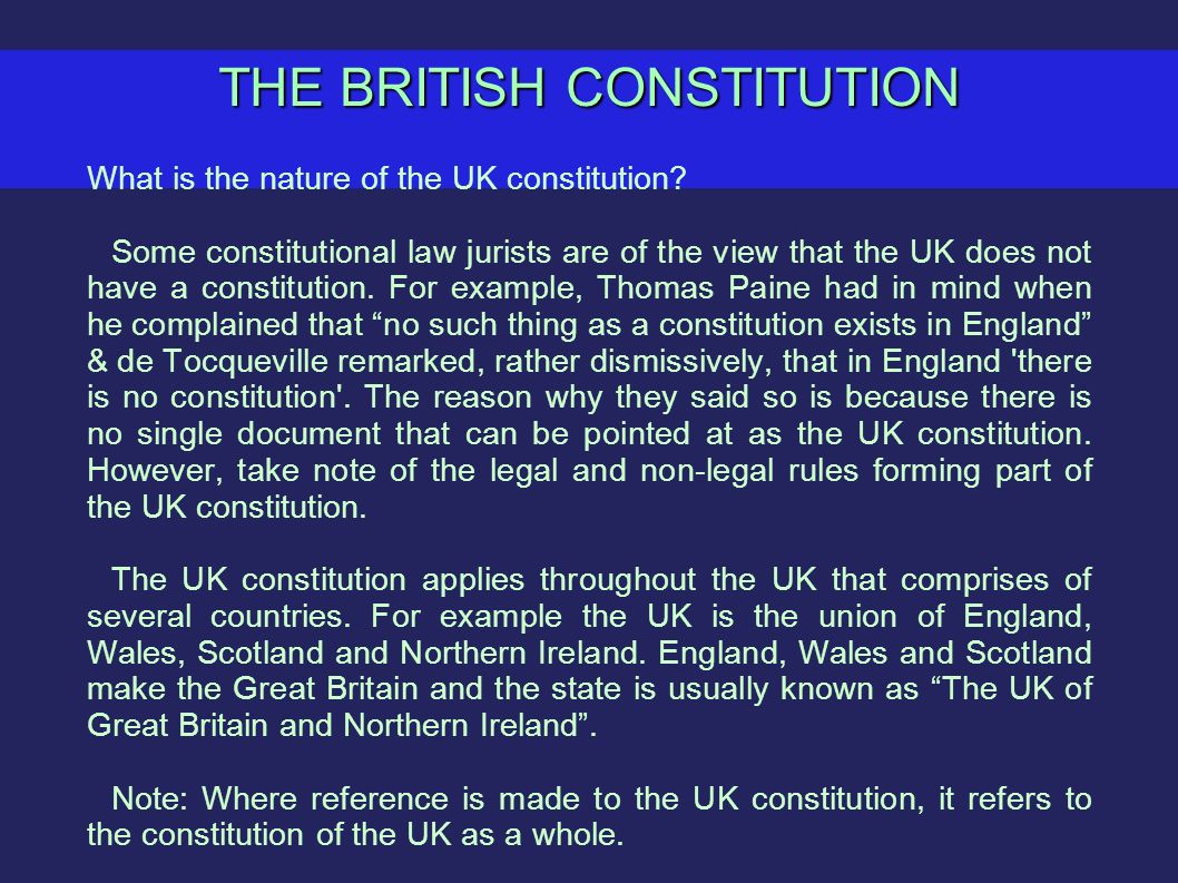 THE BRITISH CONSTITUTION - ppt video online download