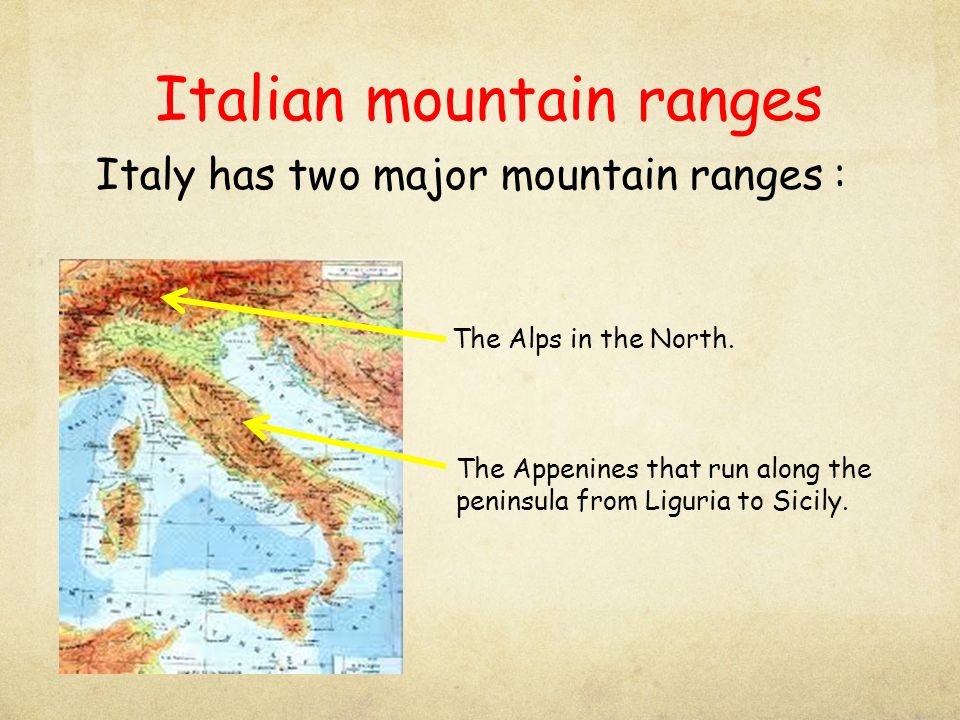 Italian mountain ranges