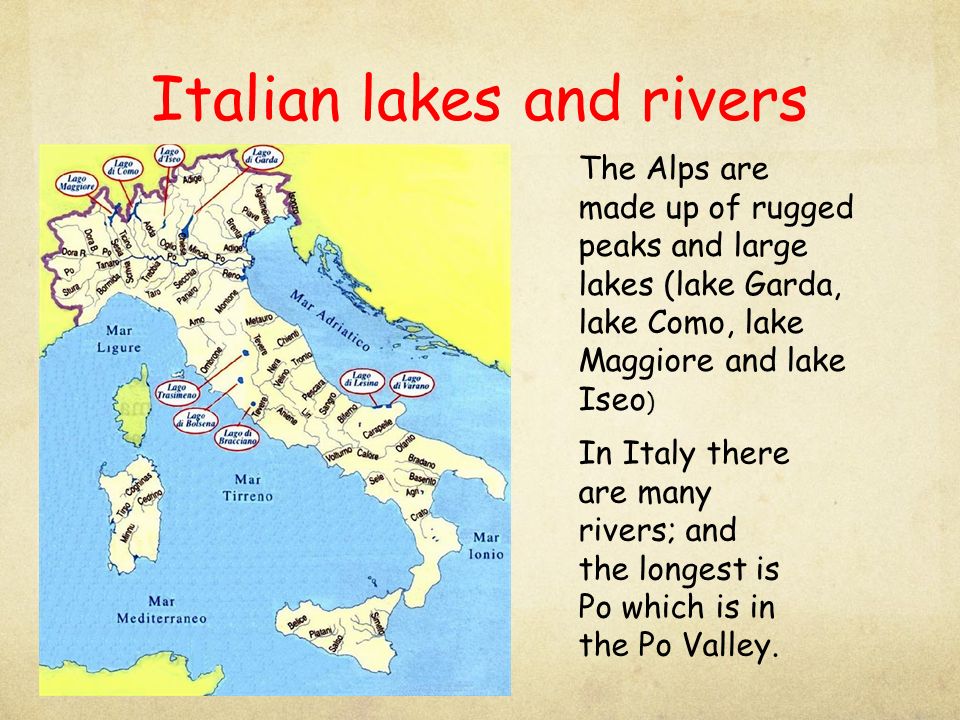 Italian lakes and rivers