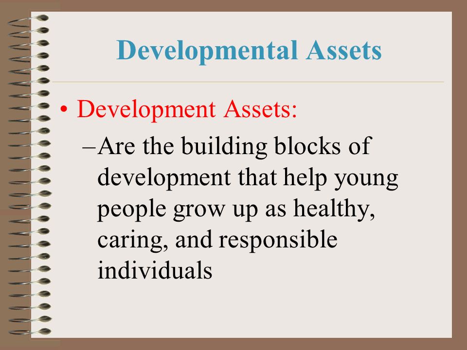 Developmental Assets Development Assets: