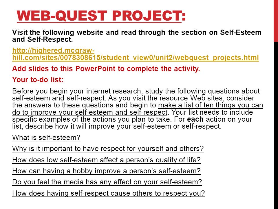 Web-quest project: