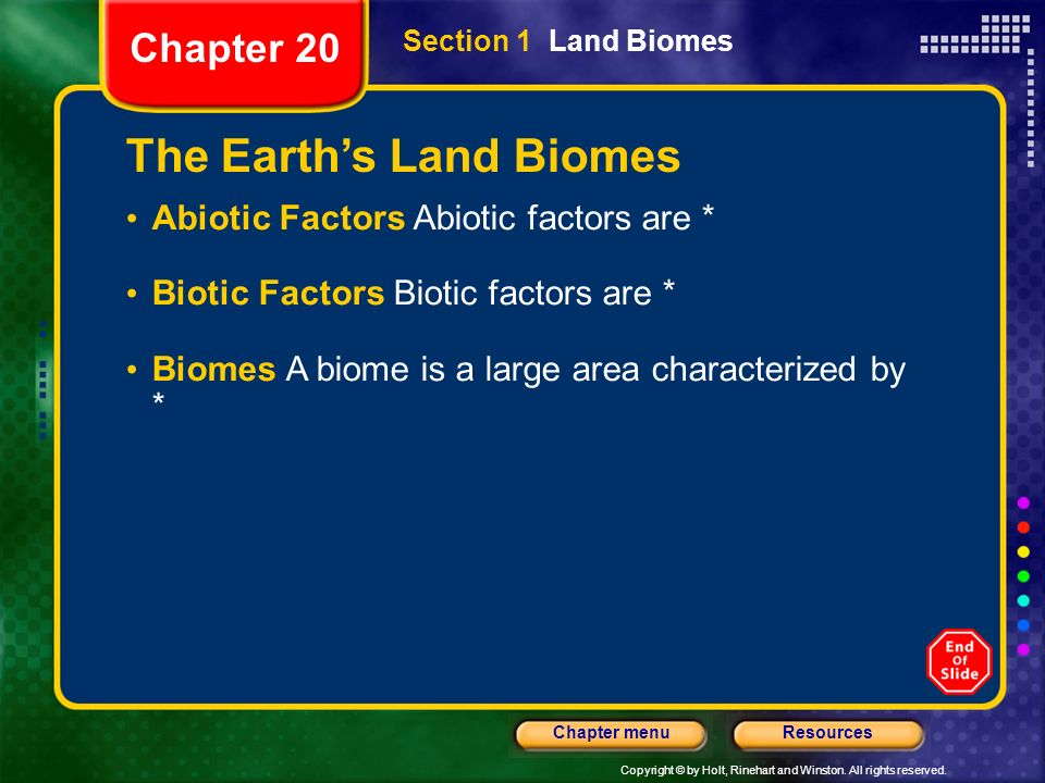 The Earth’s Land Biomes