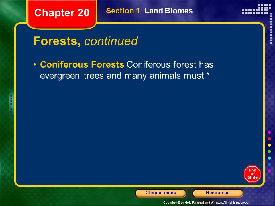 Forests, continued Chapter 20