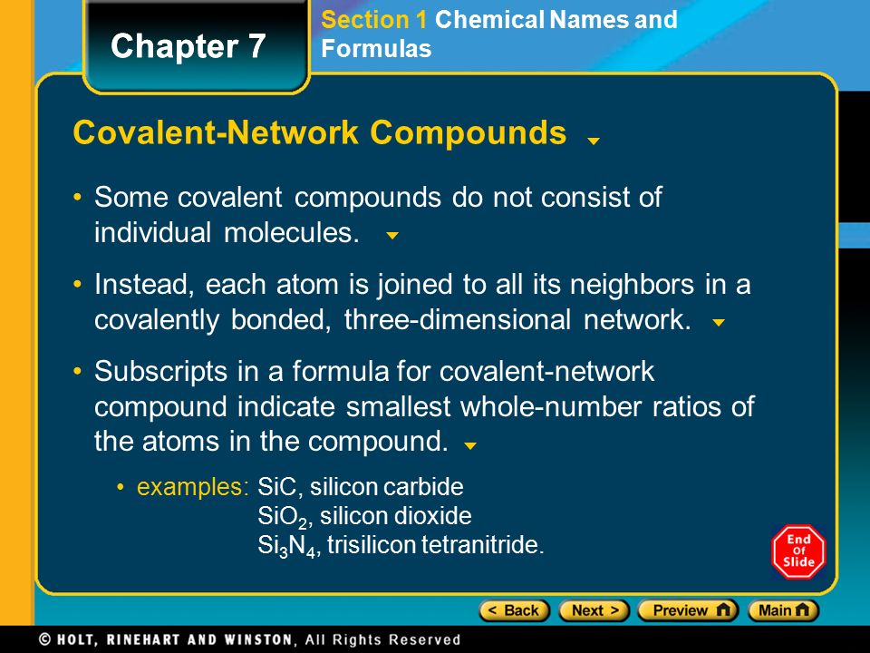 Covalent-Network Compounds
