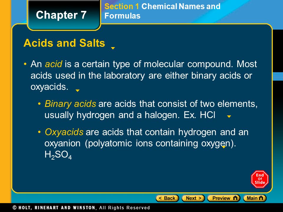 Chapter 7 Acids and Salts
