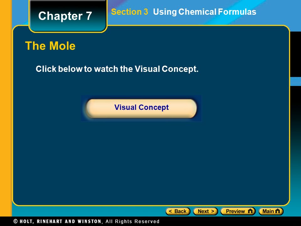 The Mole Section 3 Using Chemical Formulas