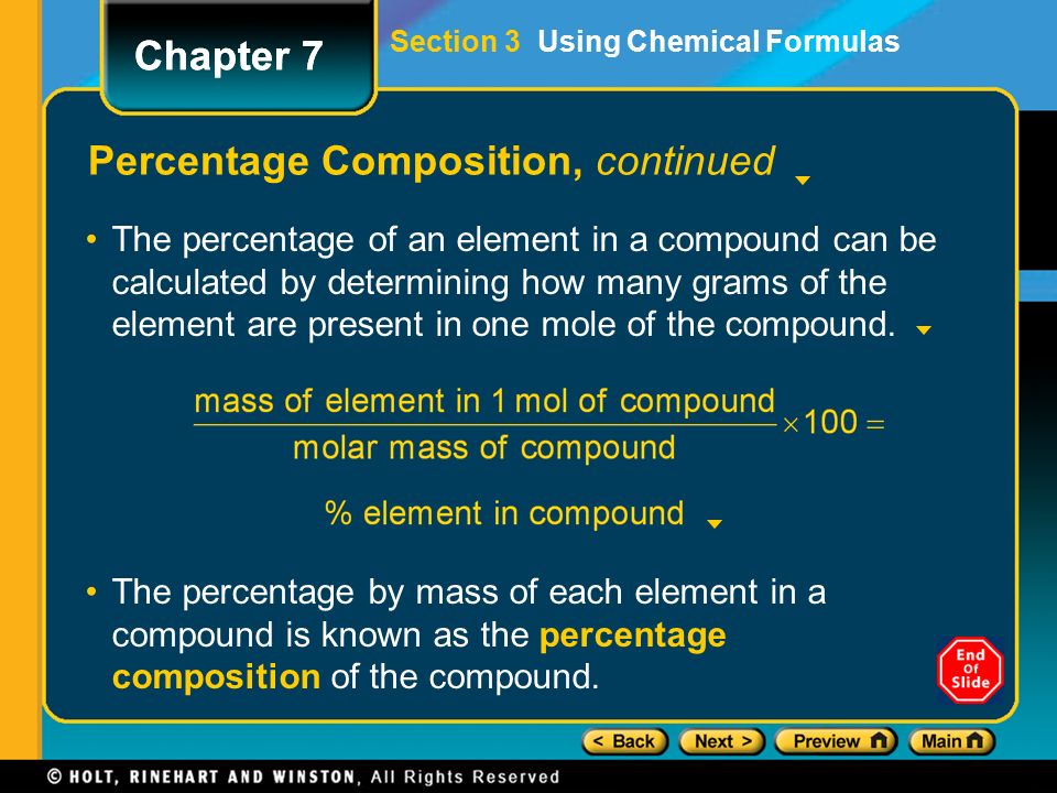 Percentage Composition, continued