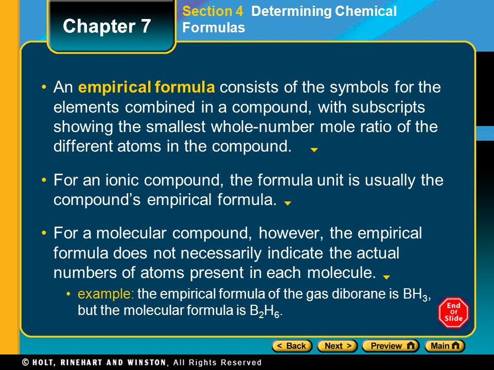 Section 4 Determining Chemical Formulas