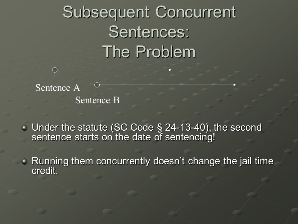 Subsequent Concurrent Sentences: The Problem
