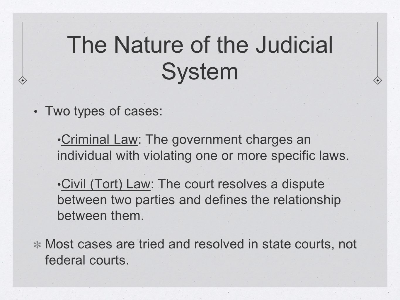 The Nature of the Judicial System