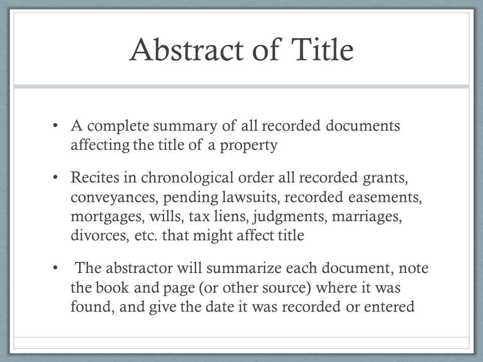 Chapter 5 Deed And Title Examination Ppt Video Online Download
