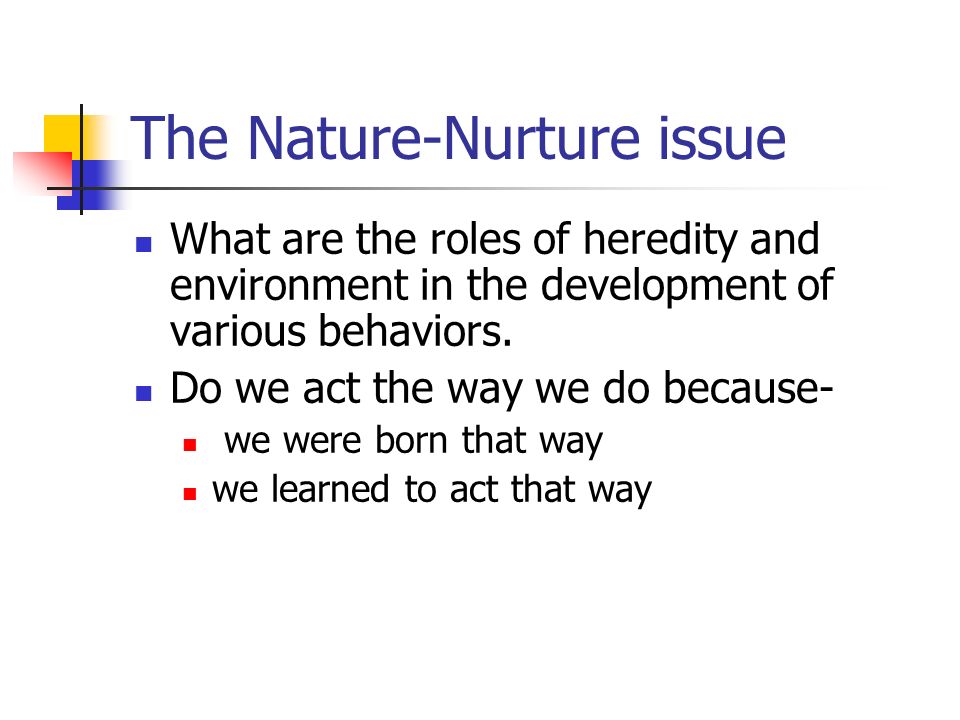 nature and nurture definition psychology