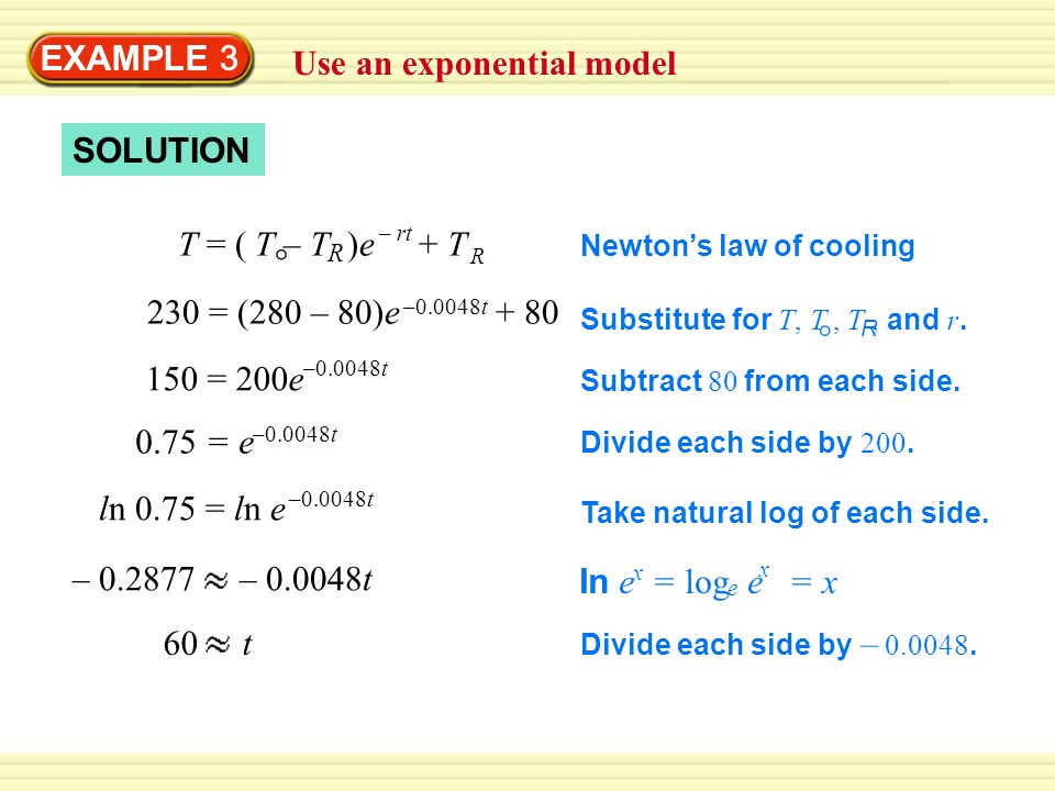 Use an exponential model