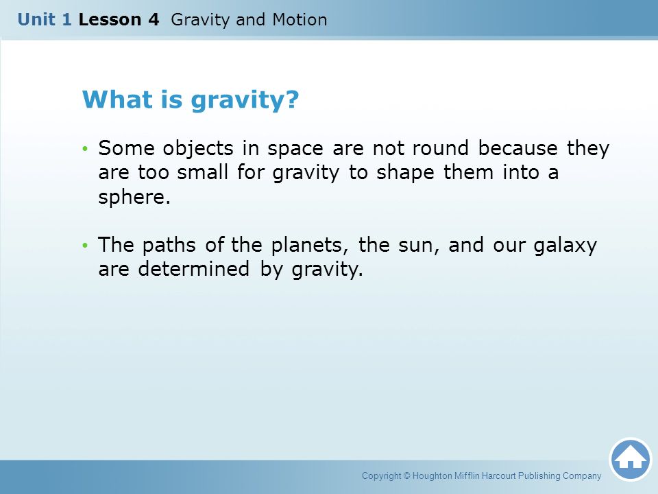 Unit 1 Lesson 4 Gravity and Motion