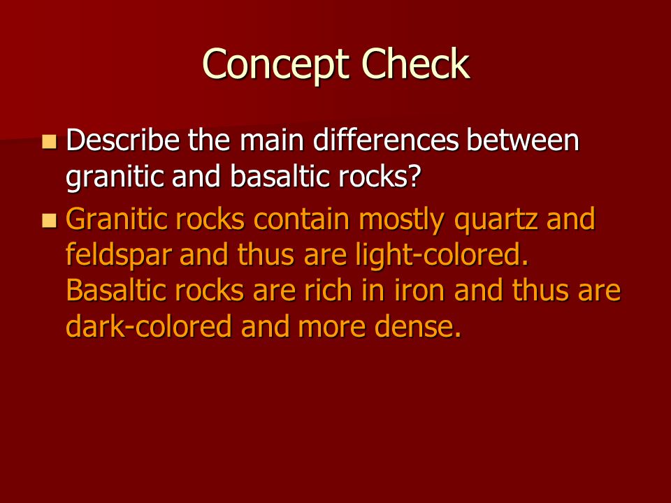 How Do Basaltic Rocks Differ From Granite Rocks Quora