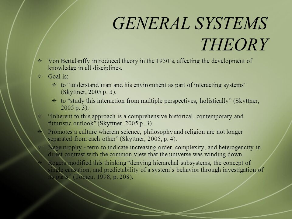 general systems theory in nursing