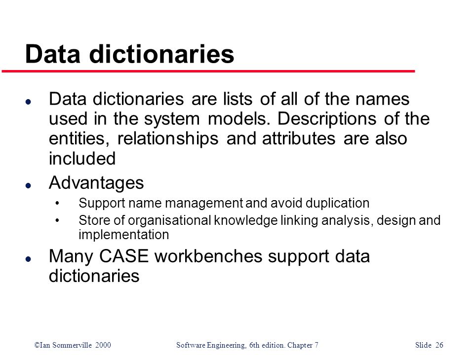 Data dictionaries