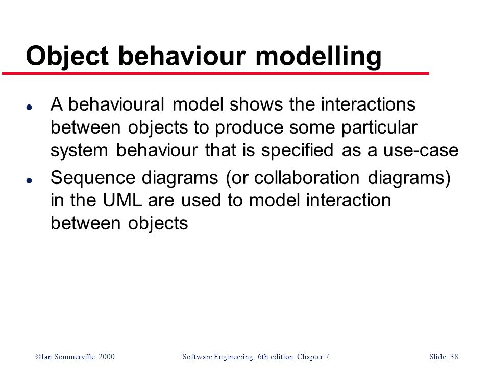 Object behaviour modelling