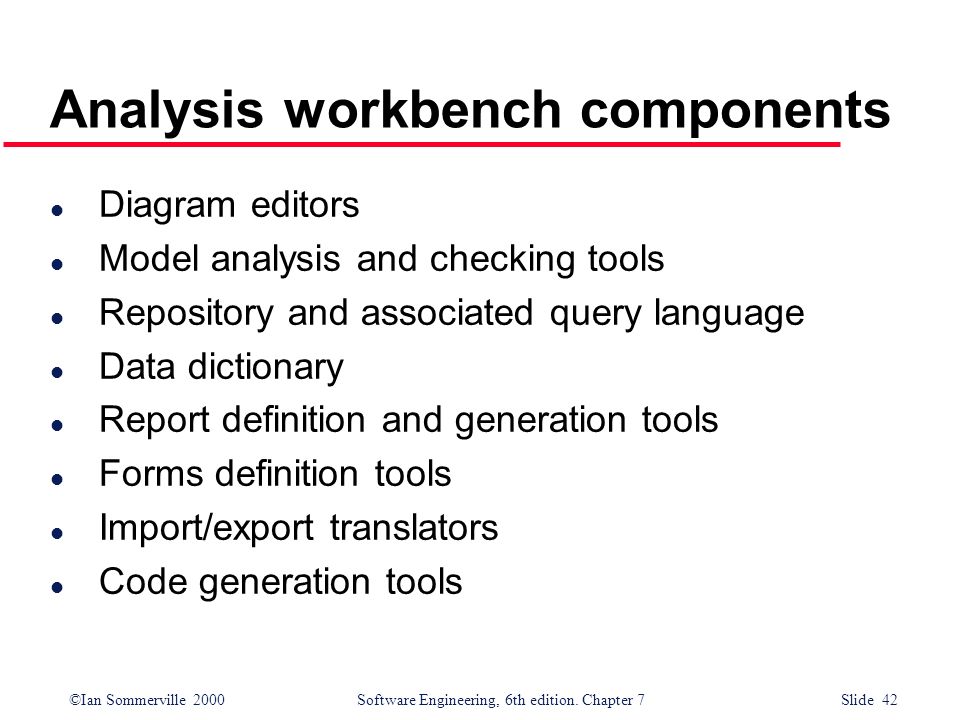 Analysis workbench components