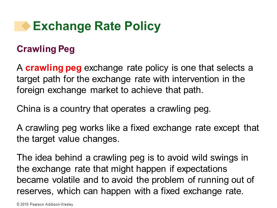 Exchange Rate Policy Crawling Peg