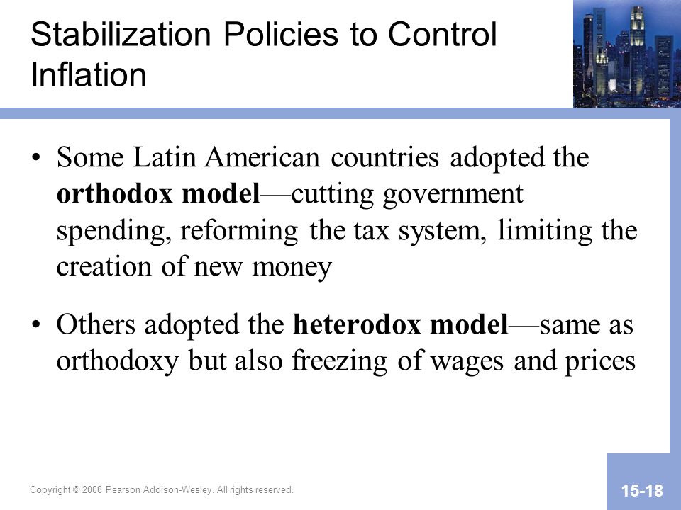Stabilization Policies to Control Inflation