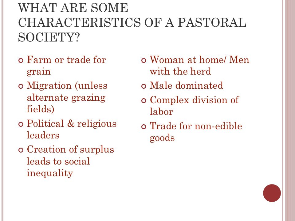 characteristics of pastoral societies