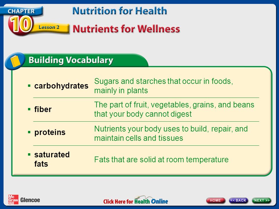 18+ Chapter 10 Nutrition For Health Lesson 2 Nutrients Answer Key