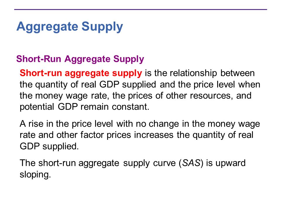 Aggregate Supply Short-Run Aggregate Supply