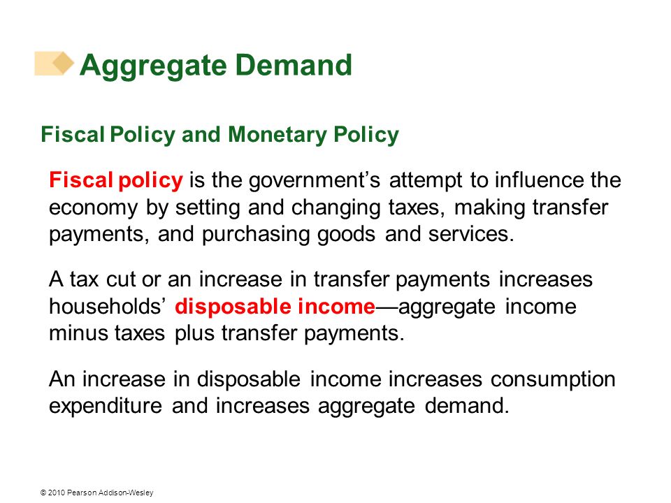 Aggregate Demand Fiscal Policy and Monetary Policy