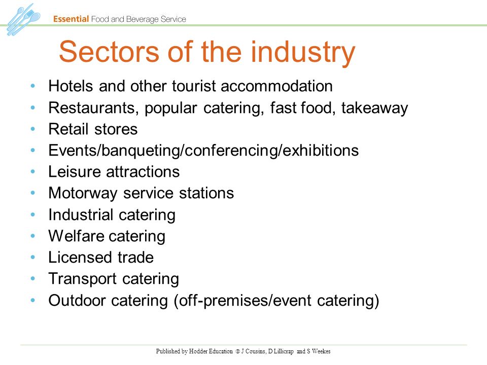 various sectors in hotel industry