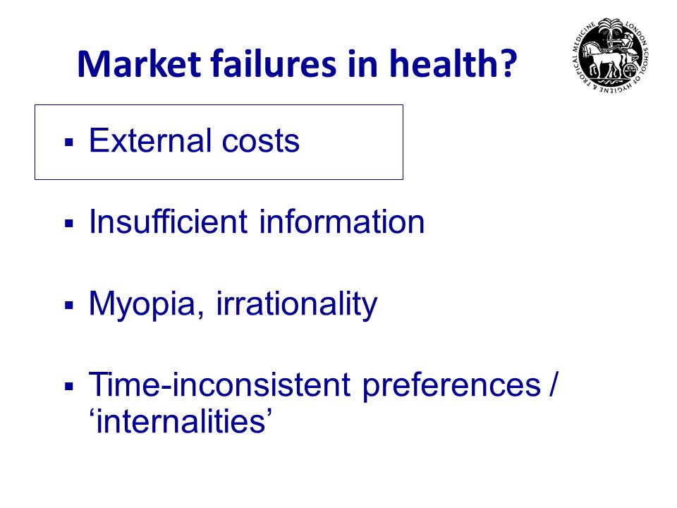 Market failures in health