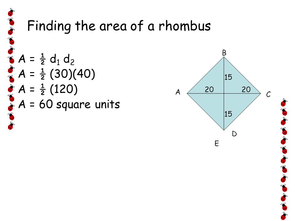 Finding the area of a rhombus