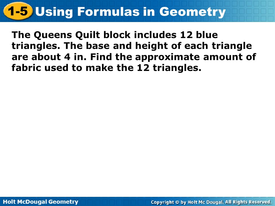 The Queens Quilt block includes 12 blue triangles