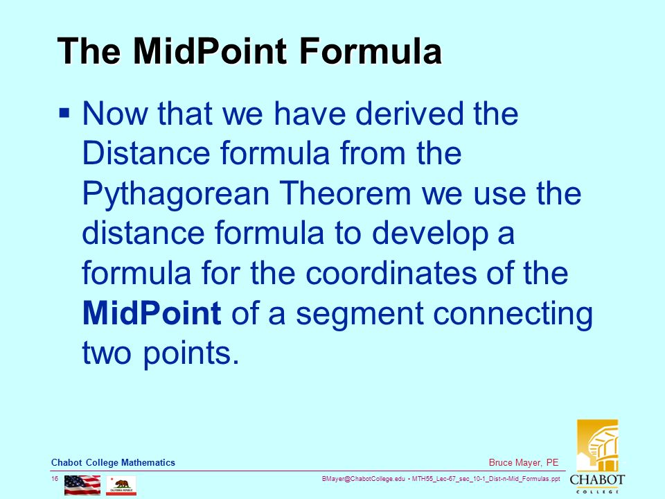 The MidPoint Formula