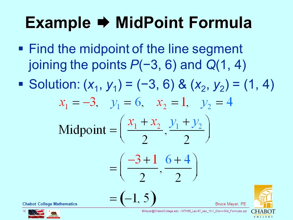 Example  MidPoint Formula