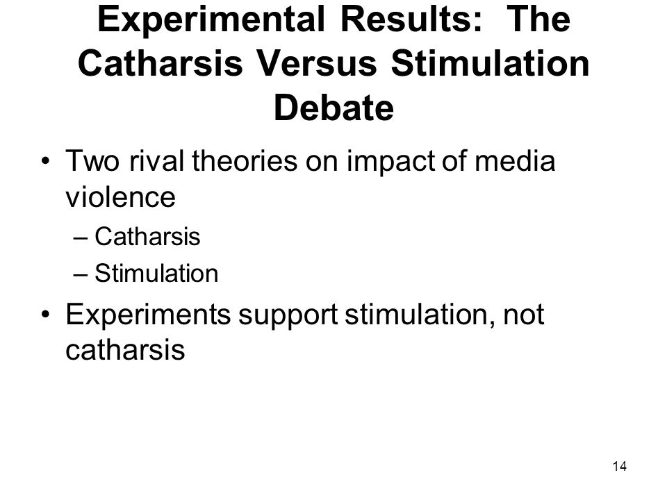 Experimental Results: The Catharsis Versus Stimulation Debate