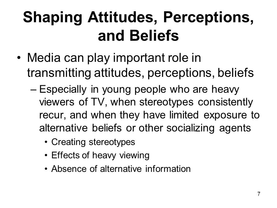 Shaping Attitudes, Perceptions, and Beliefs