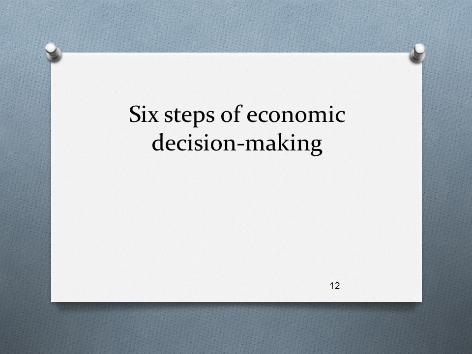 Six steps of economic decision-making