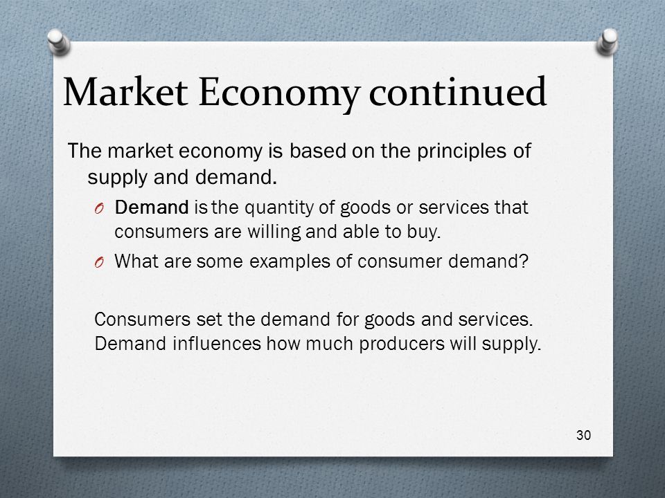 Market Economy continued