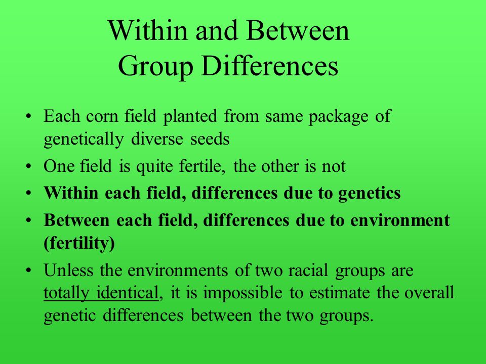 Within and Between Group Differences