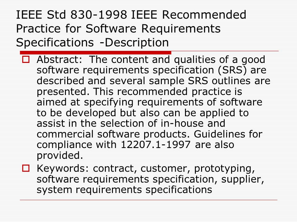 Unit Ii Chapter Software Requirement Specification Srs Ppt