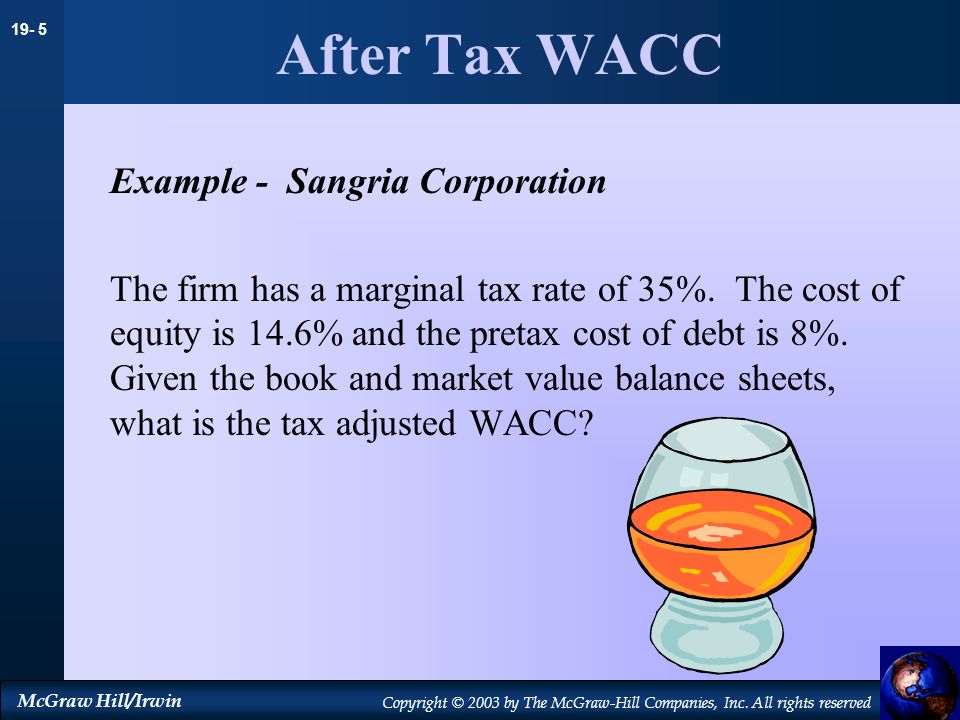 After Tax WACC Example - Sangria Corporation