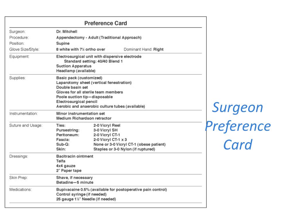 24 Images Of Surgeons Preference Cards Template For
