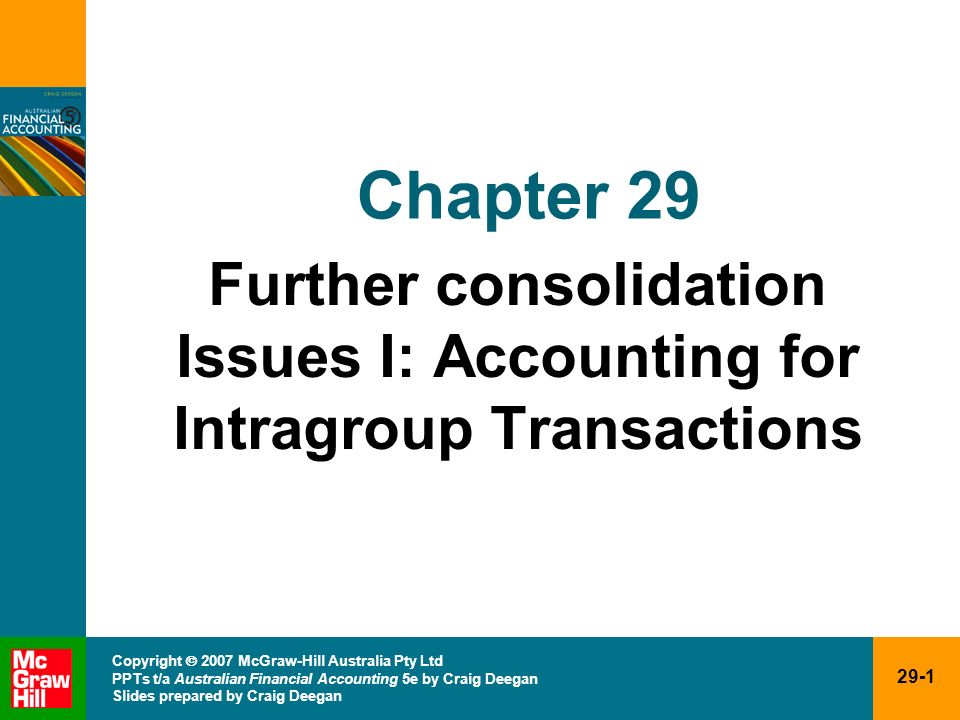 Further consolidation Issues I: Accounting for Intragroup Transactions
